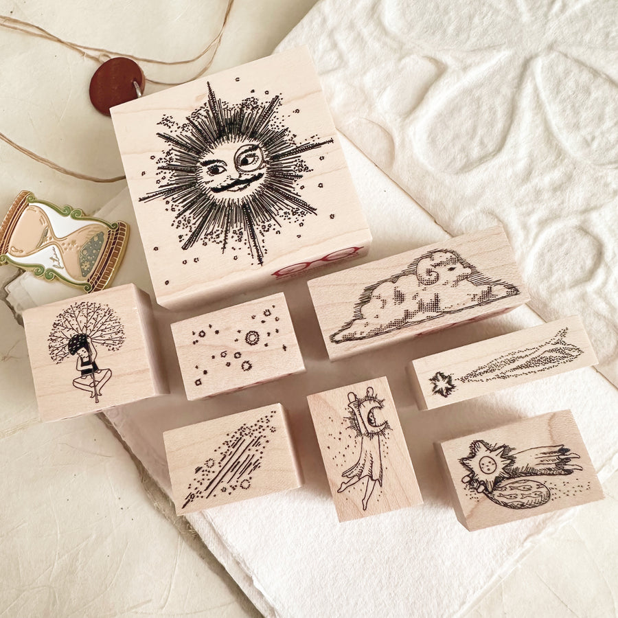 Akamegane stardust rubber stamps