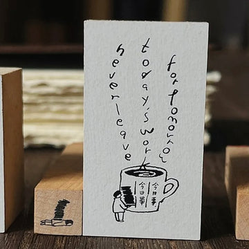 Yamadoro “Messages from life” Rubber Stamp set - Never leave today’s work for tomorrow