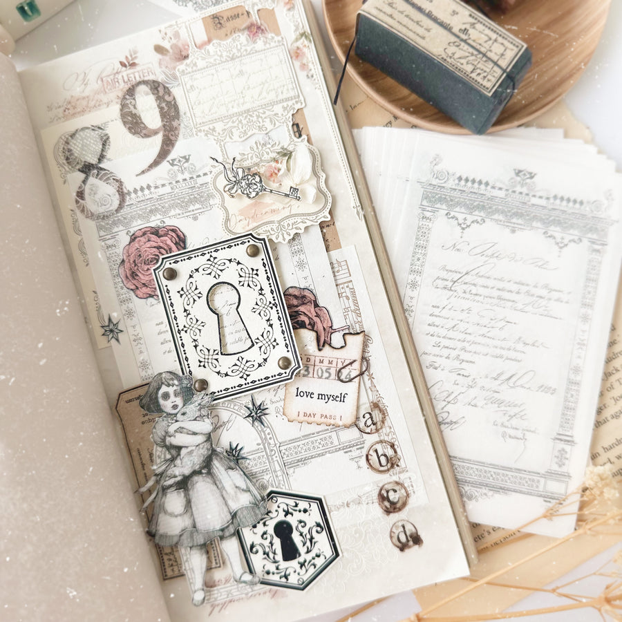Journal Pages x Lamp x Paperi  Passeport antique notepaper