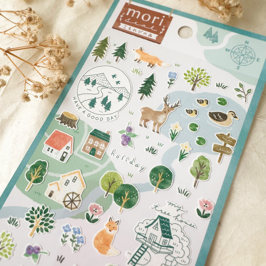 Mind Wave Minori-no-Morl sticker- Forest in Summer Dappled Sunlight
