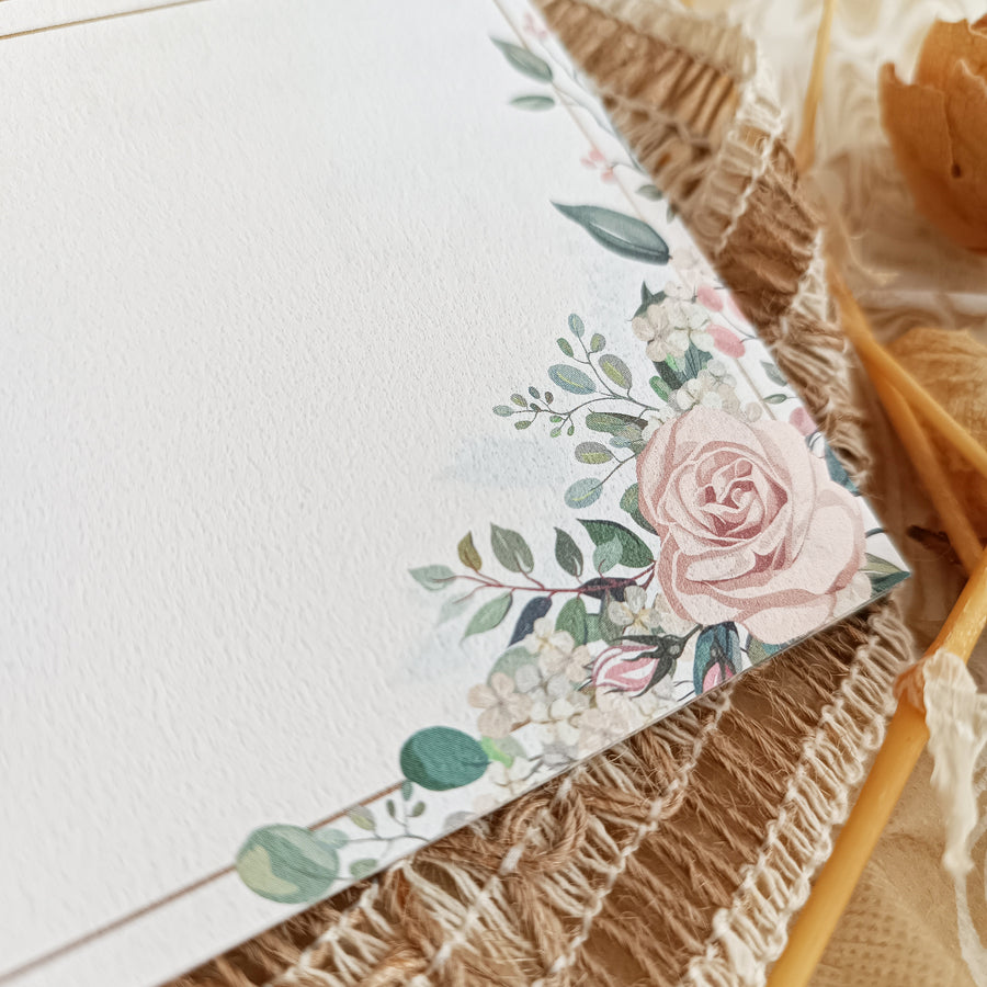 Frontia Vintage Floral Frame Rose Letter Memo Pad