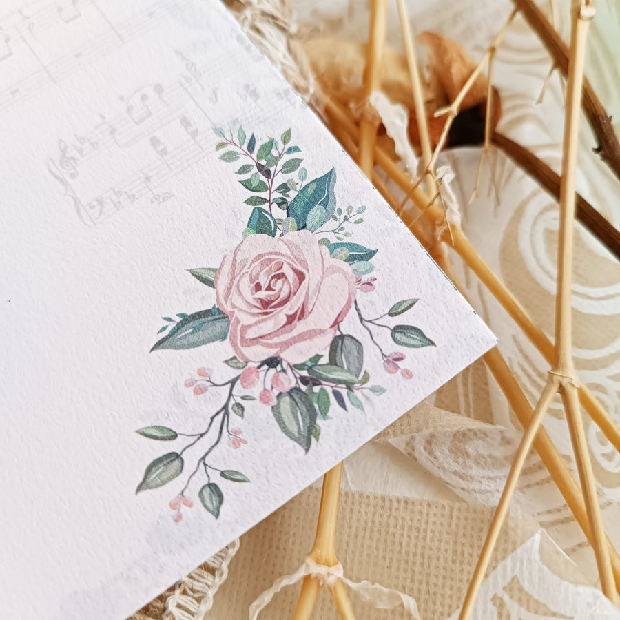 Frontia Vintage Floral Frame Rose Letter Memo Pad