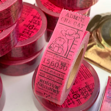 mewmewbeam vintage ticket washi tape - pink
