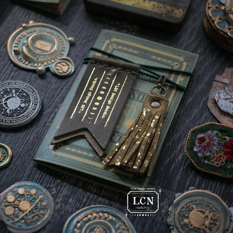 LCN x Ample Leather - Time - handmade leather mini pennant & tassel set