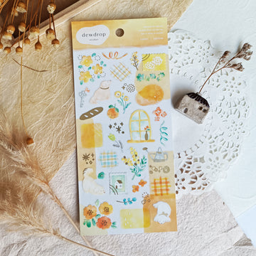 Mind Wave Dewdrop Gold Foil Sticker - Yellow
