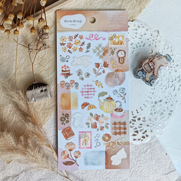 Mind Wave Dewdrop Gold Foil Sticker - Brown
