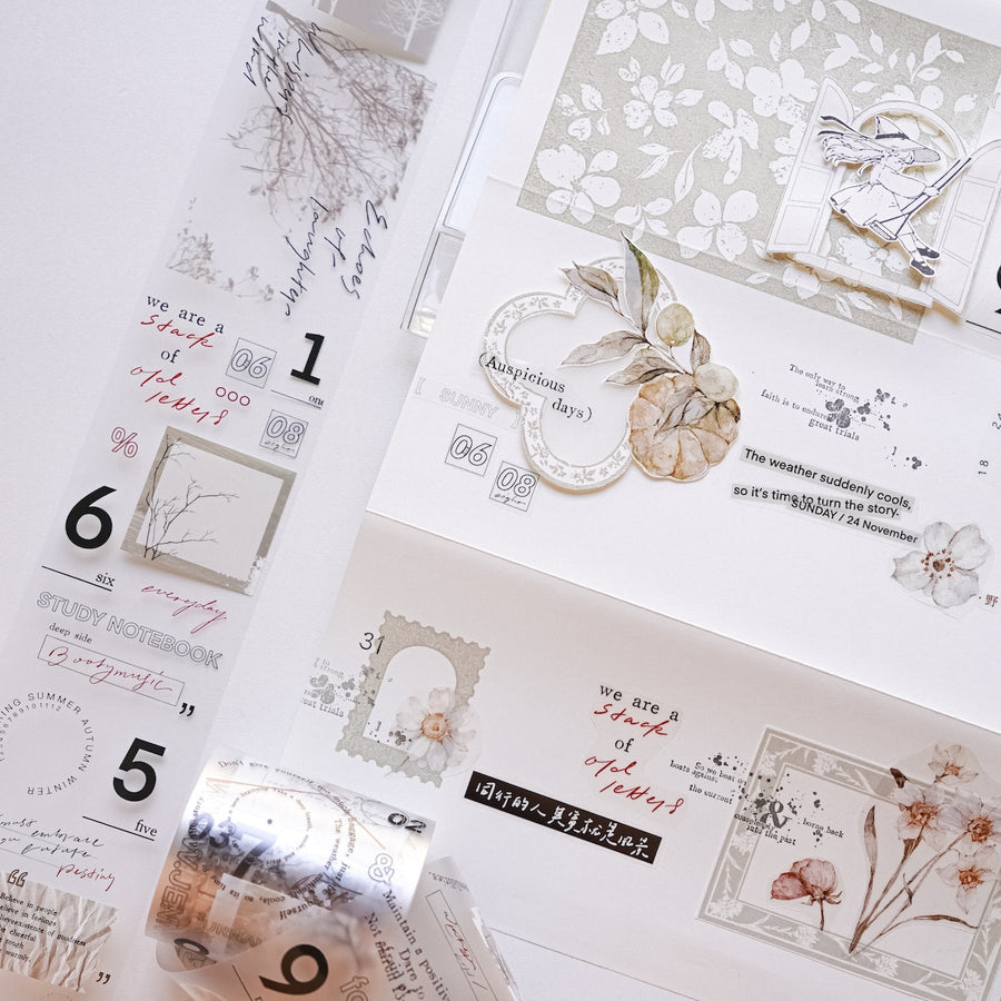 Jennyuanzi 《Sepia Letters》 Pet Tape / Washi tape