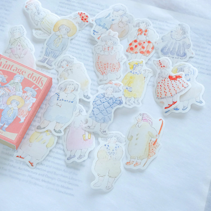 Dodolulu flake sticker matchbox 08 - vintage dolls