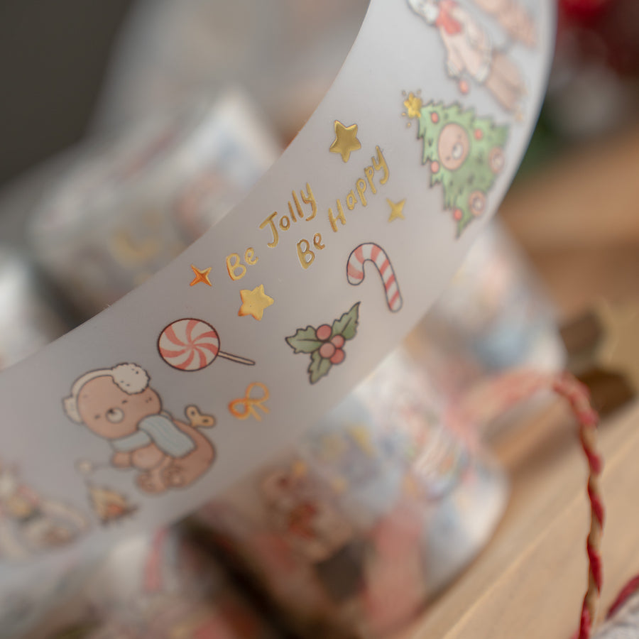 Shō Littlehappiness gold foil pet tape - Beary Christmas
