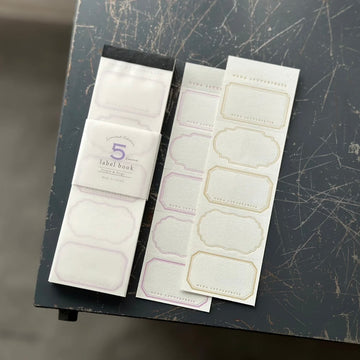 Oeda letterpress 5 label book purple & book(purple & beige)