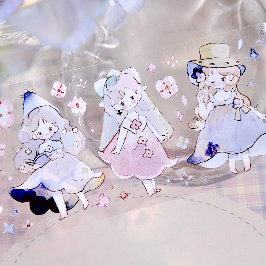 Freckles Tea Vol. 4 little flower fairy galaxy foil kiss cut pet tape