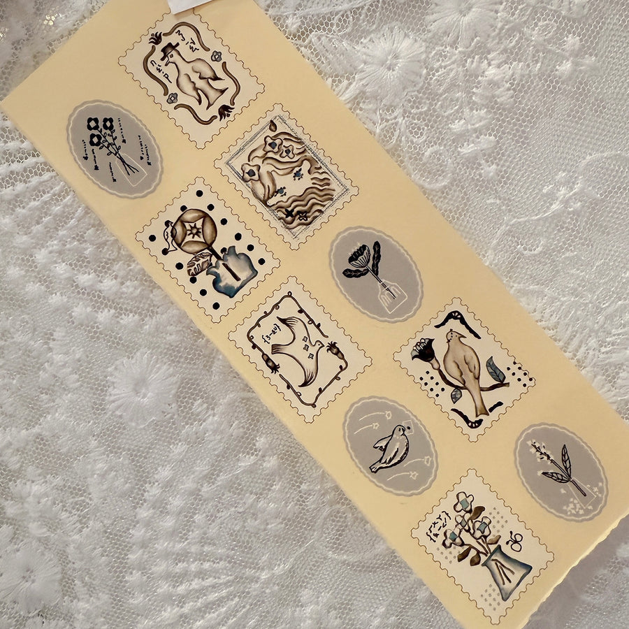 Misshoegg Blue Stamp print on stickers (2/sheet)