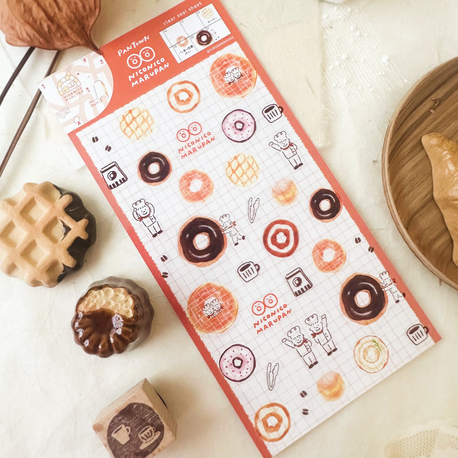 Furukawashiko Pan Town clear sticker sheet - doughnut