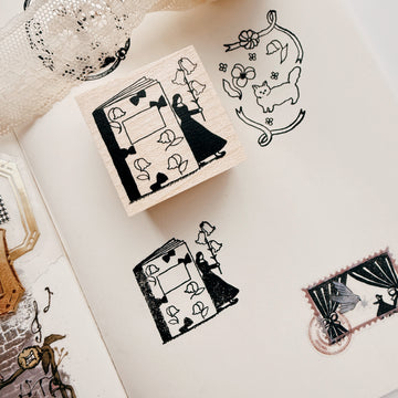 Kin.iro.hitode rubber stamp - book girl