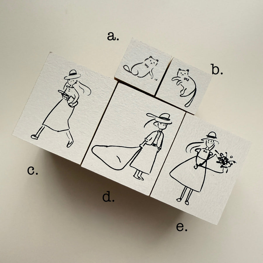 Mr Eggplants rubber stamp - Her kitty