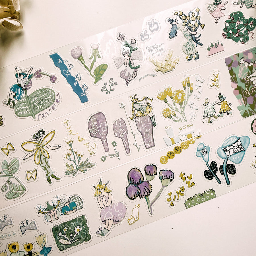 Misshoegg kiss cut pet tape-Field Flower Fairy