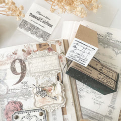 Journal Pages x Lamp x Paperi Antique ticket rubber stamp