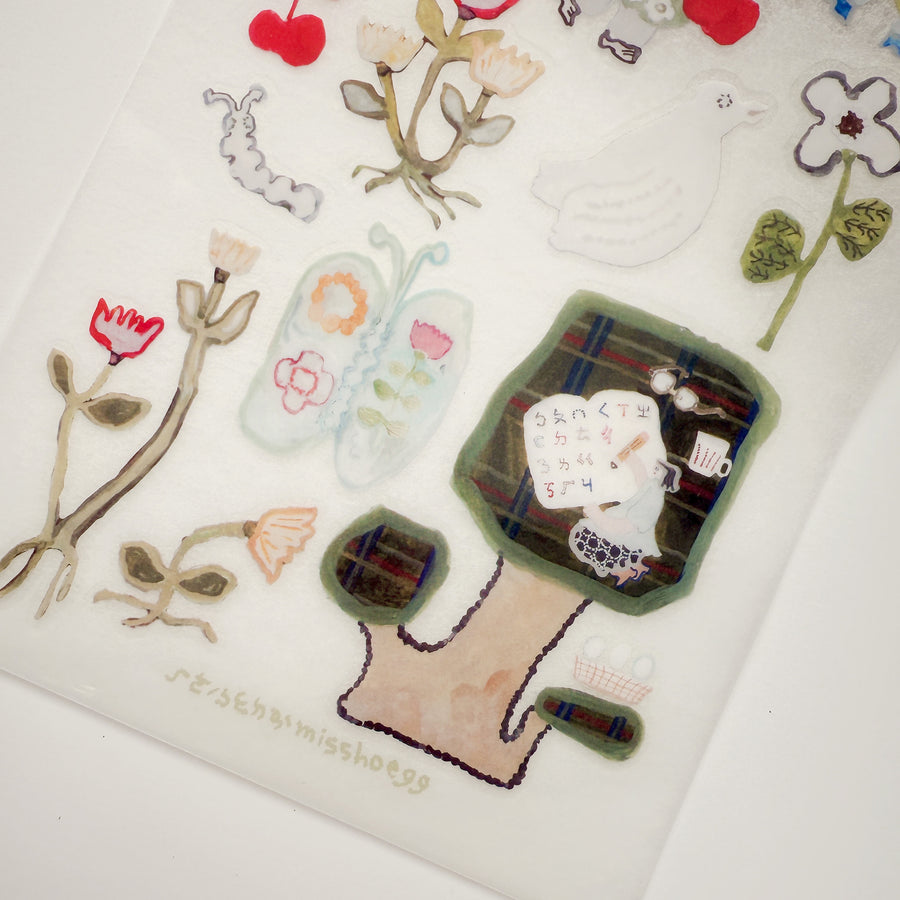 Misshoegg Learning Tree print on stickers (2/sheet)