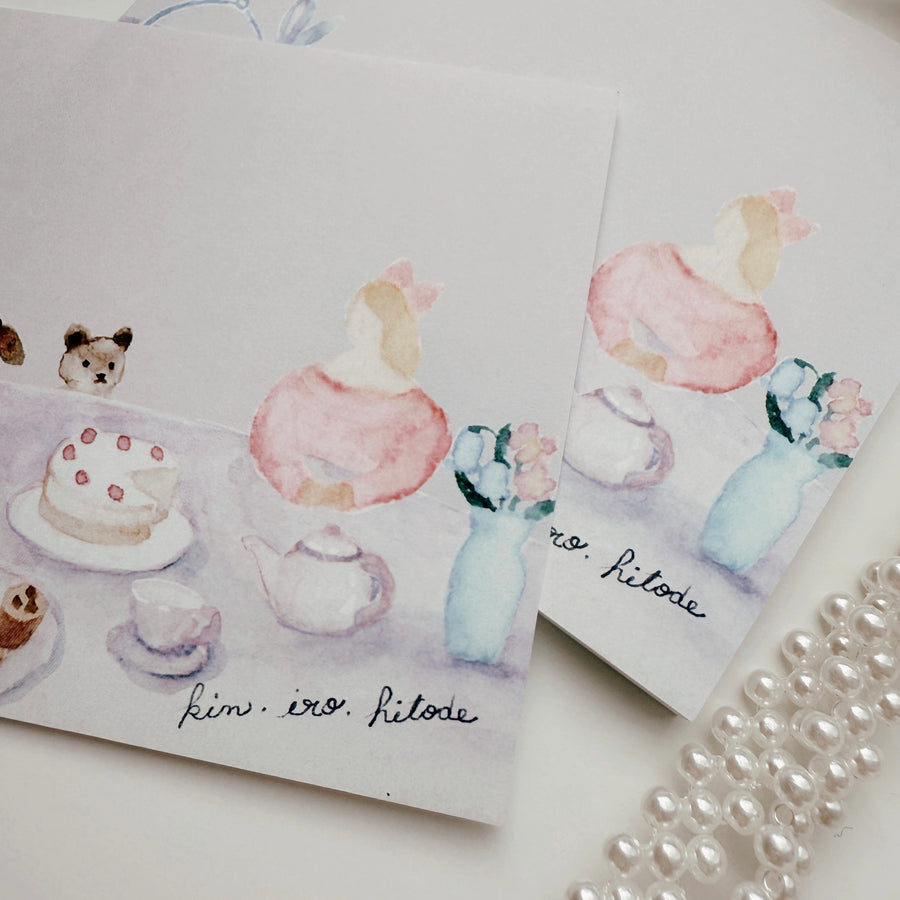 Kin.iro.hitode notepad - Tea Party and Little Guests