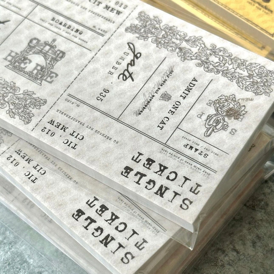 mewmewbeam vintage ticket memopad - color