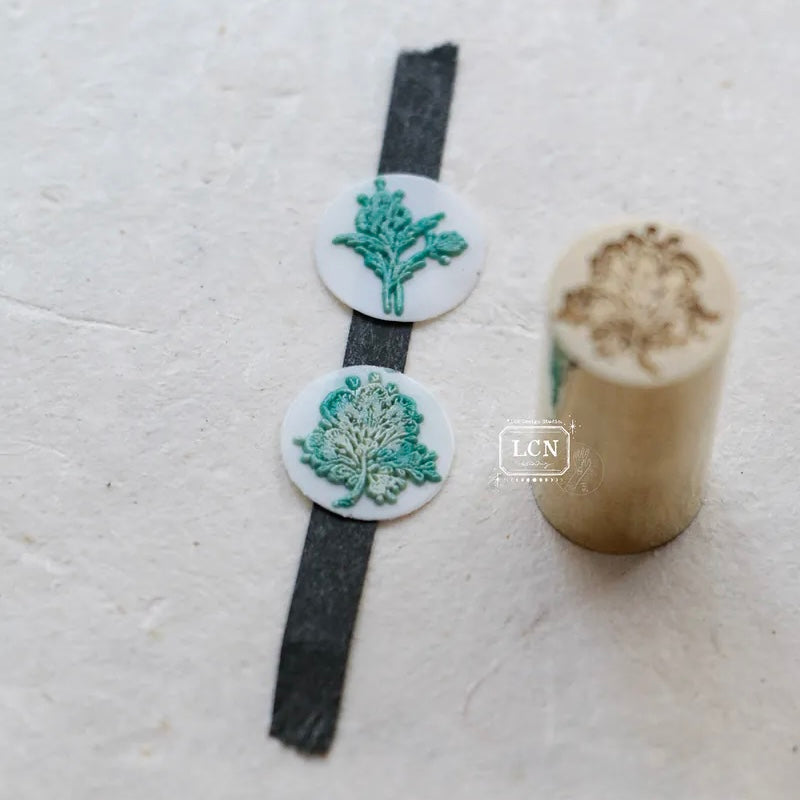 LCN Mini double-sided wax seal stamp set -  embroidery pattern