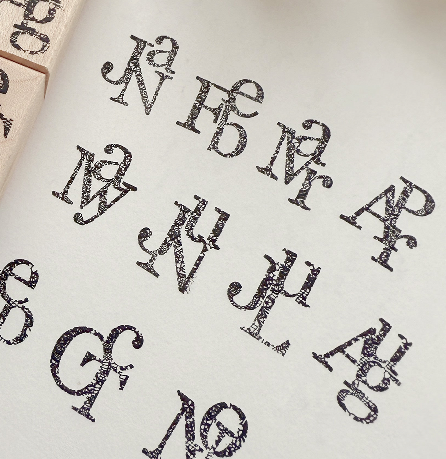 Journal pages rubber stamp set - month whispers