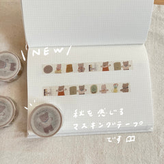 Ranmyu washi tape - Kuma journal time