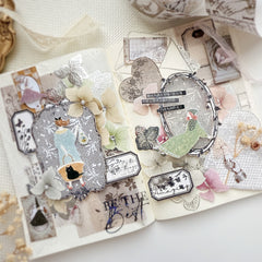 Journal pages rubber stamp - whispers in lace 02