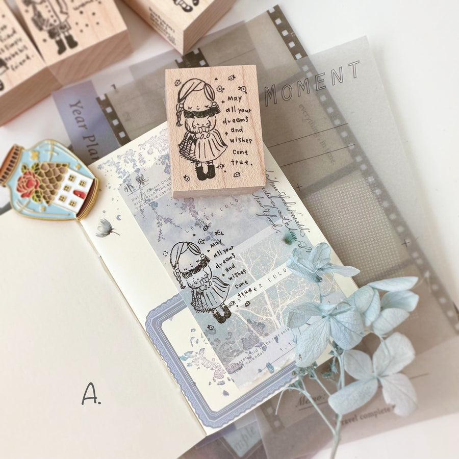 Kubominoki winter Girl Rubber Stamps