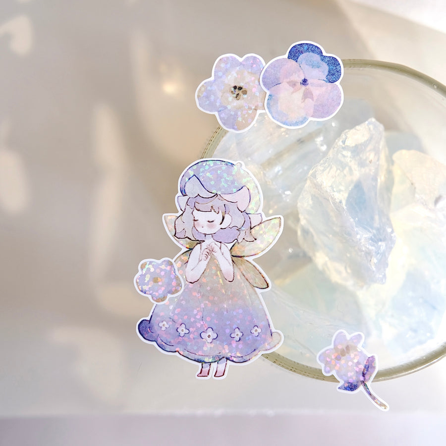 Freckles Tea Vol. 4 little flower fairy galaxy foil sticker roll