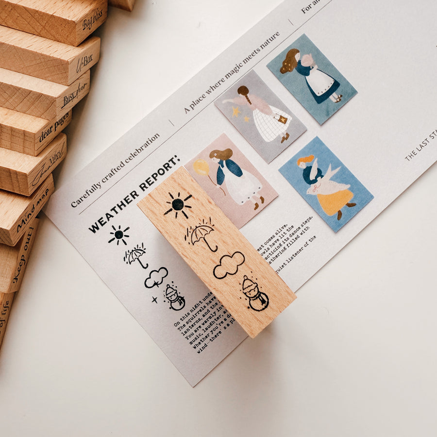 Journal Pages《weather report》words Rubber Stamps