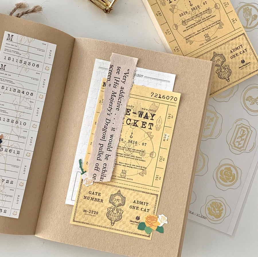 mewmewbeam vintage ticket memopad - color