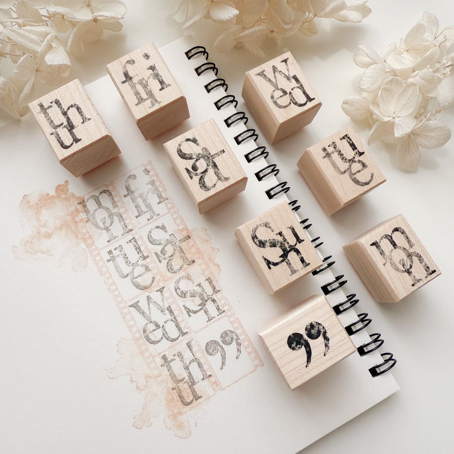 Journal pages rubber stamp set - weekly moments