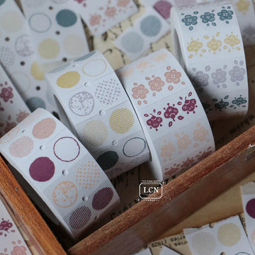 LCN label stickers - Circle & Spring flower