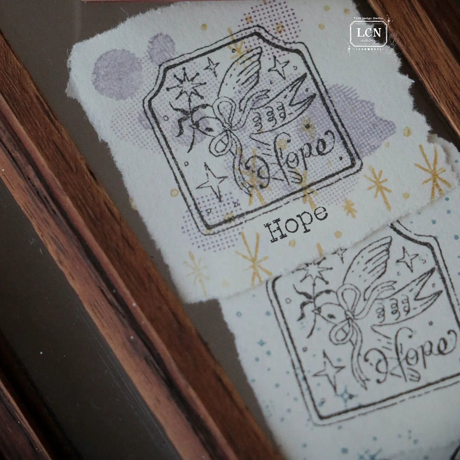 LCN solid wood handle rubber stamp - Trust | Hope | Grace | Love