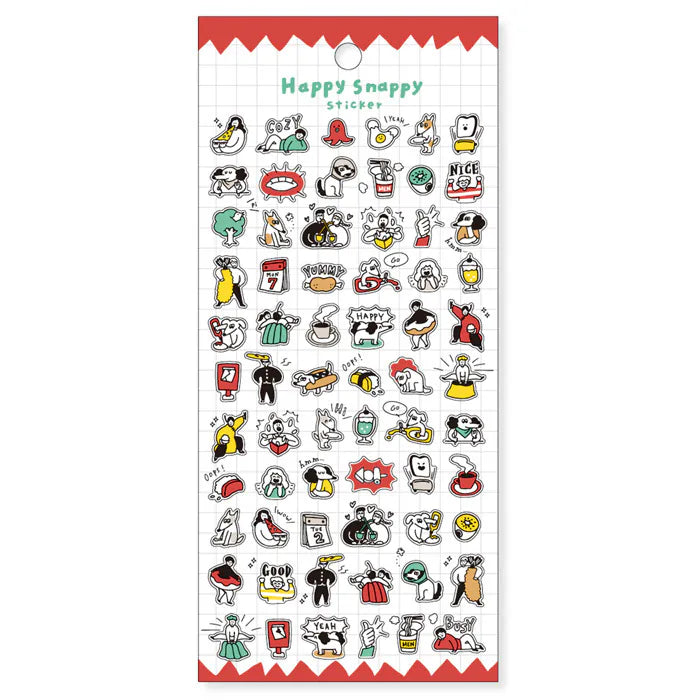 Mind Wave Happy Snappy Sticker - Red