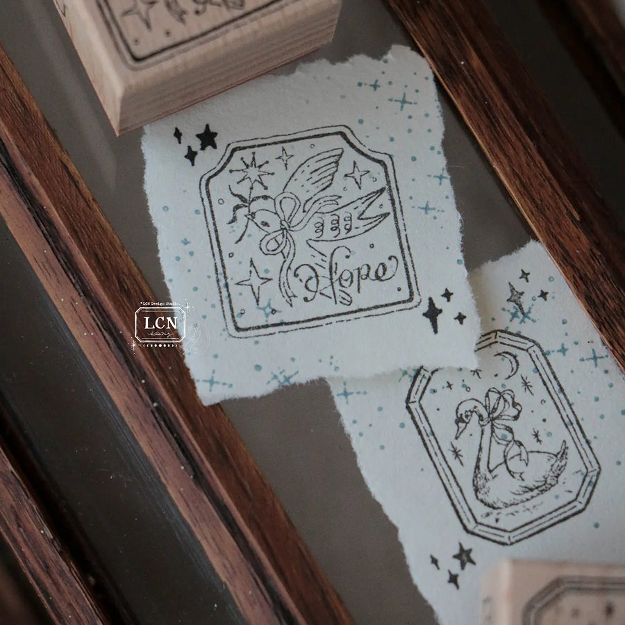 LCN solid wood handle rubber stamp - Trust | Hope | Grace | Love