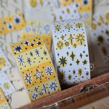 LCN label stickers - Hand Draw《White / Yellow》
