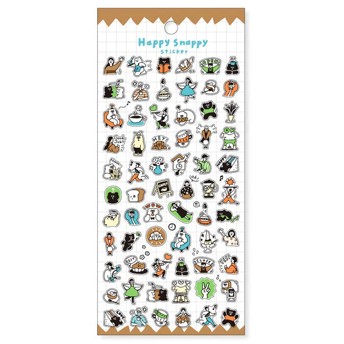 Mind Wave Happy Snappy Sticker - Brown