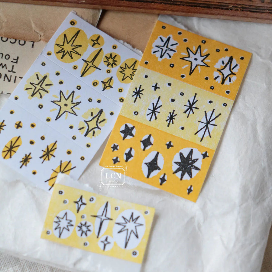 LCN label stickers - Hand Draw《White / Yellow》