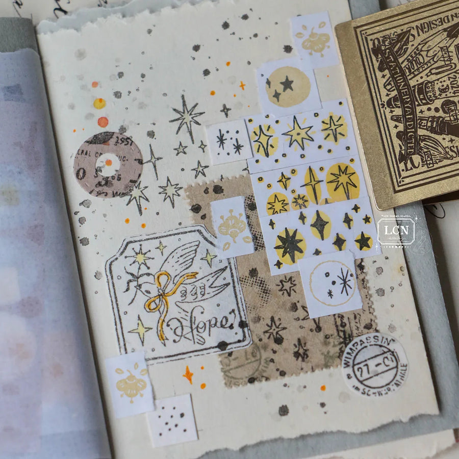 LCN label stickers - Hand Draw《White / Yellow》