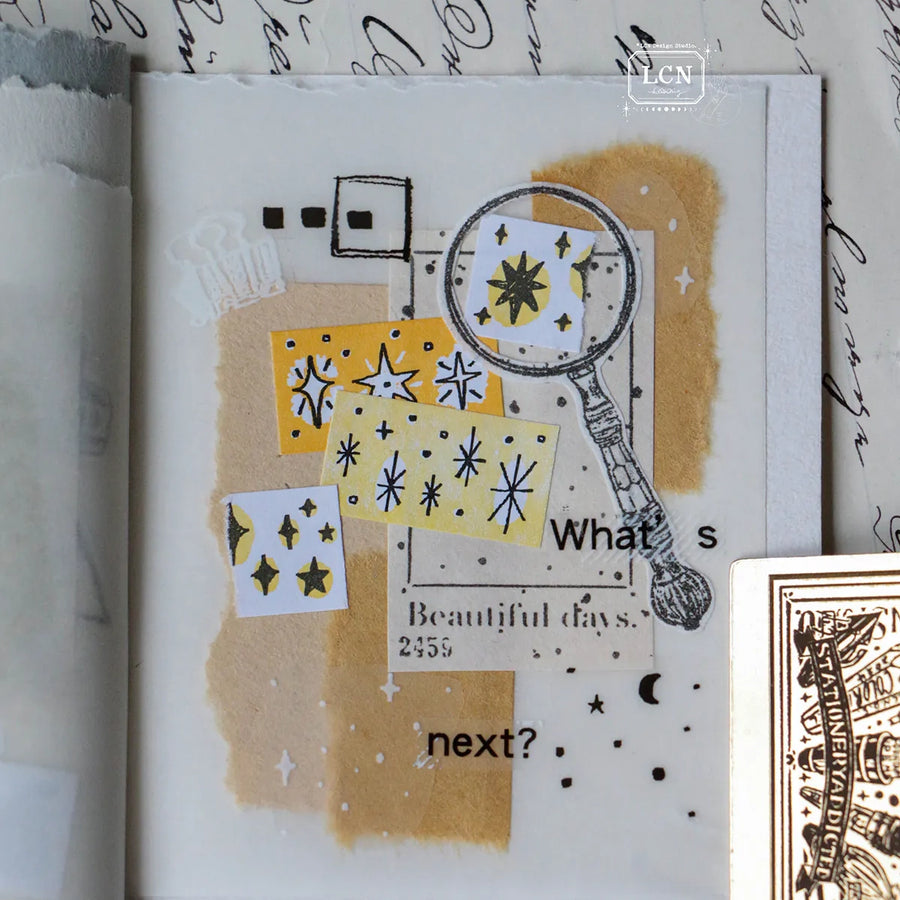 LCN label stickers - Hand Draw《White / Yellow》