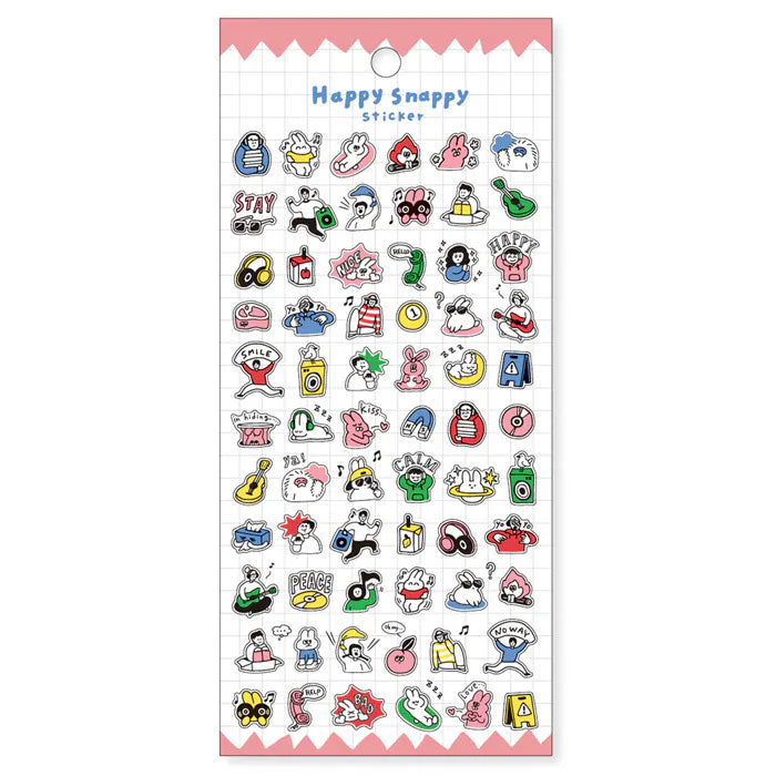 Mind Wave Happy Snappy Sticker - Pink