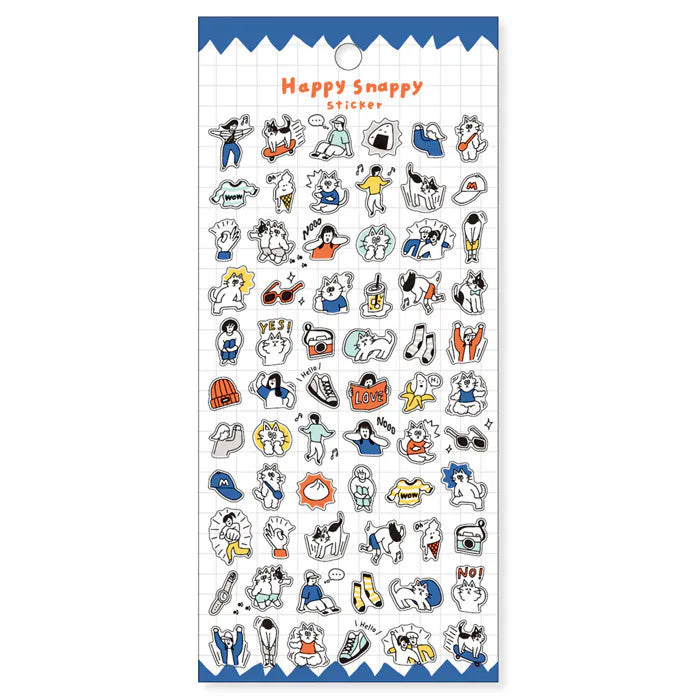Mind Wave Happy Snappy Sticker - Blue