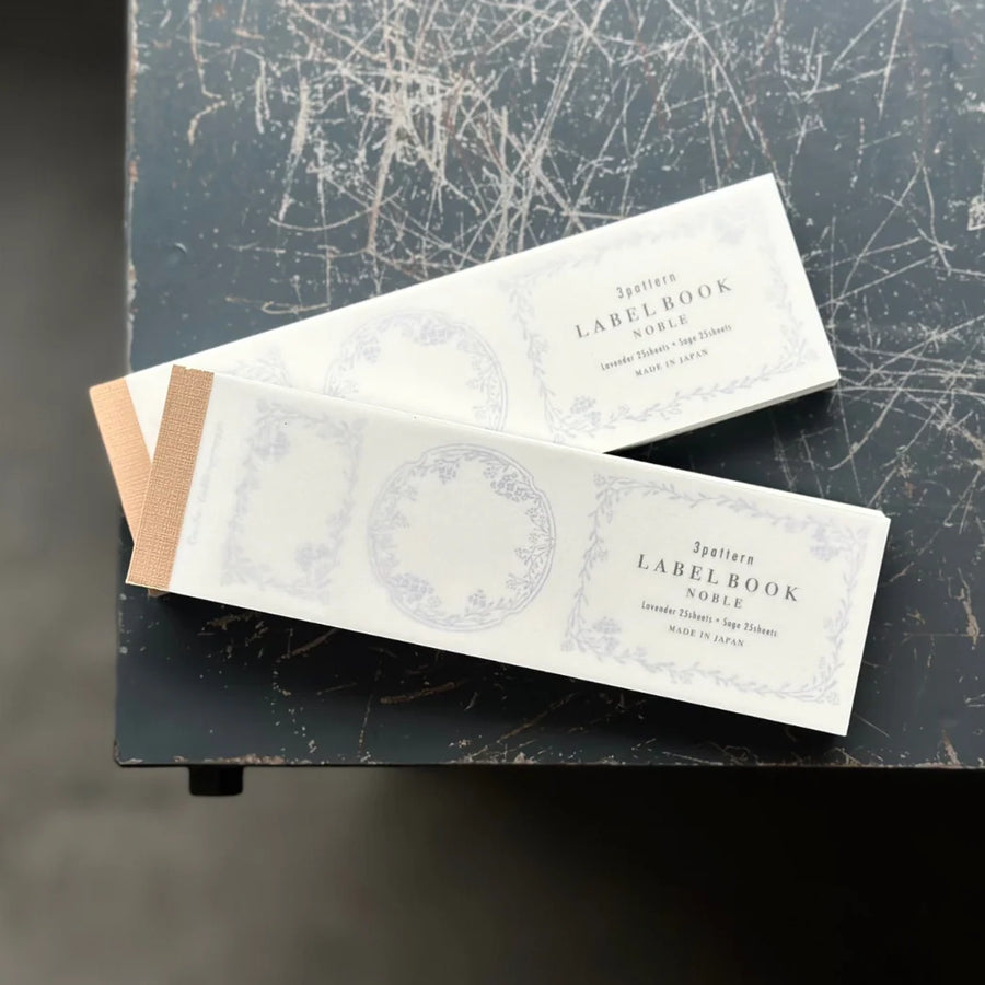 Oeda letterpress 3pattern label book Noble [Lavender & Sage]