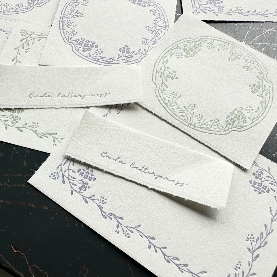 Oeda letterpress 3pattern label book Noble [Lavender & Sage]