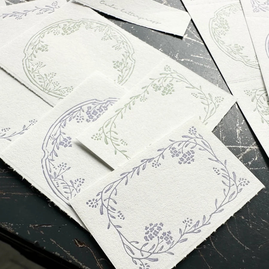 Oeda letterpress 3pattern label book Noble [Lavender & Sage]