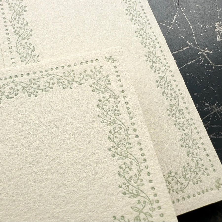 Oeda letterpress x Memo card “VINE”【Lavender & Sage】