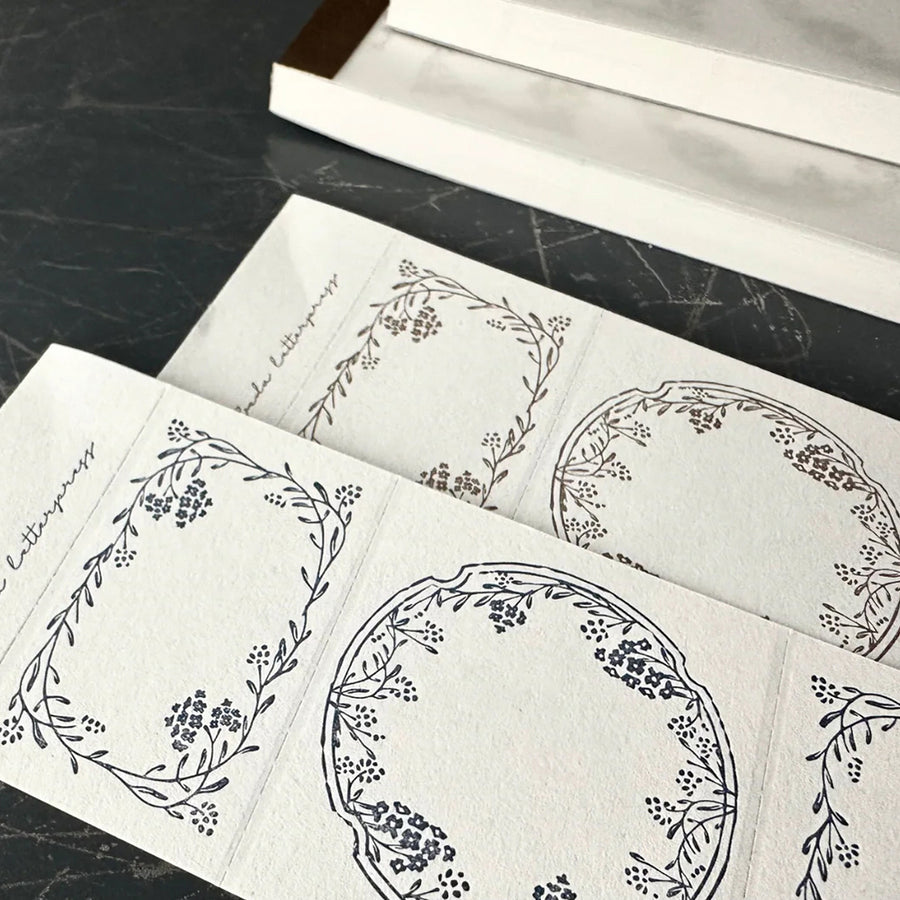 Oeda letterpress 3pattern label book Noble【Bronze & Dark Blue】