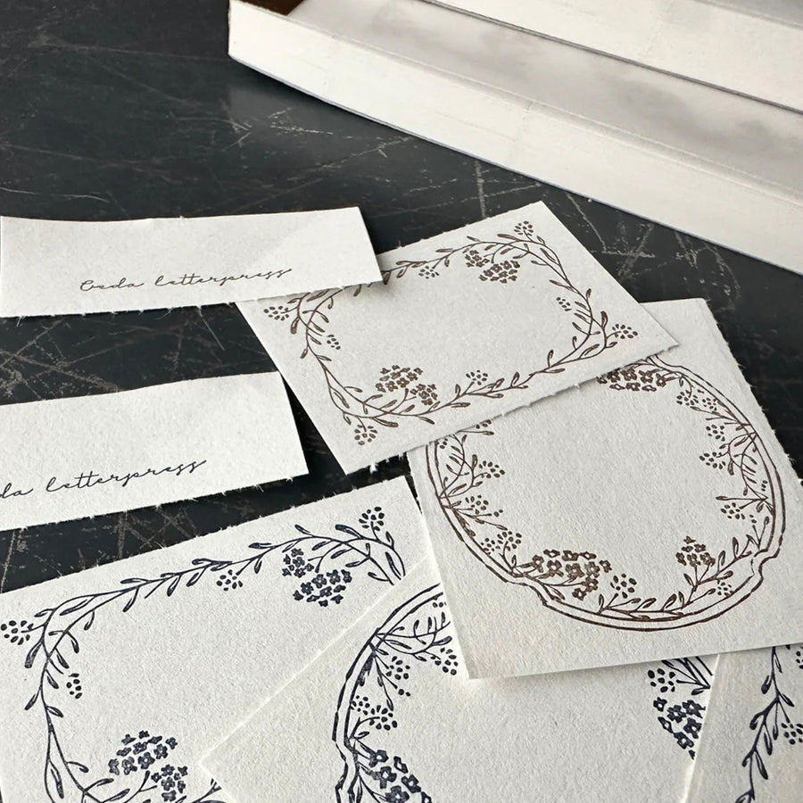 Oeda letterpress 3pattern label book Noble【Bronze & Dark Blue】